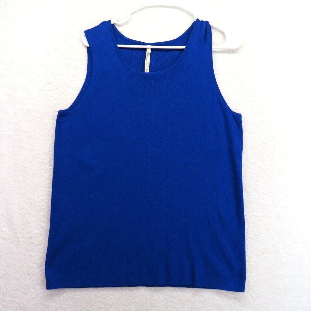 Leo Nicole Sweater‎ Womens Size 1X Blue Tank Top Ribbed Knit Sleeveless New